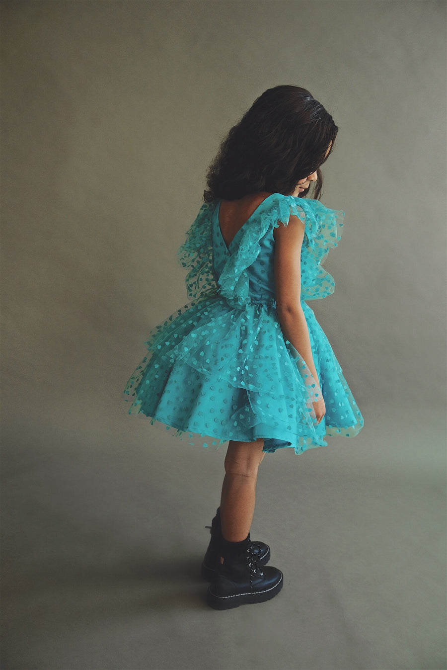 Heart Turquoise Pinafore