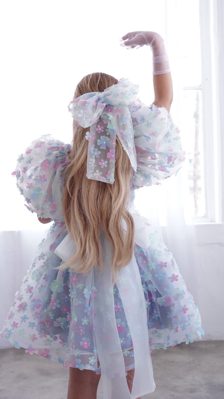 Jade 3D Floral Baby Doll Dress