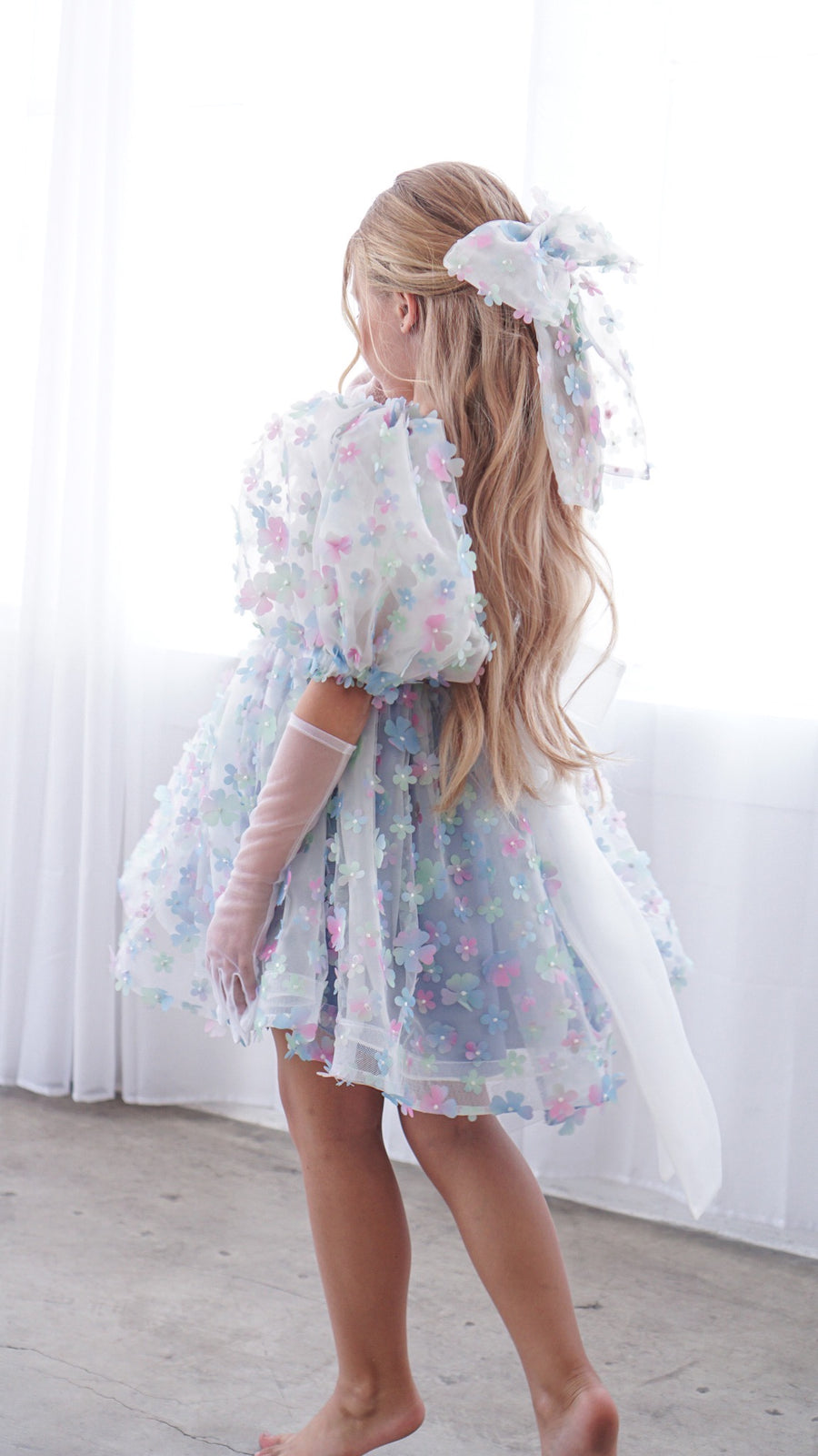 Jade 3D Floral Baby Doll Dress