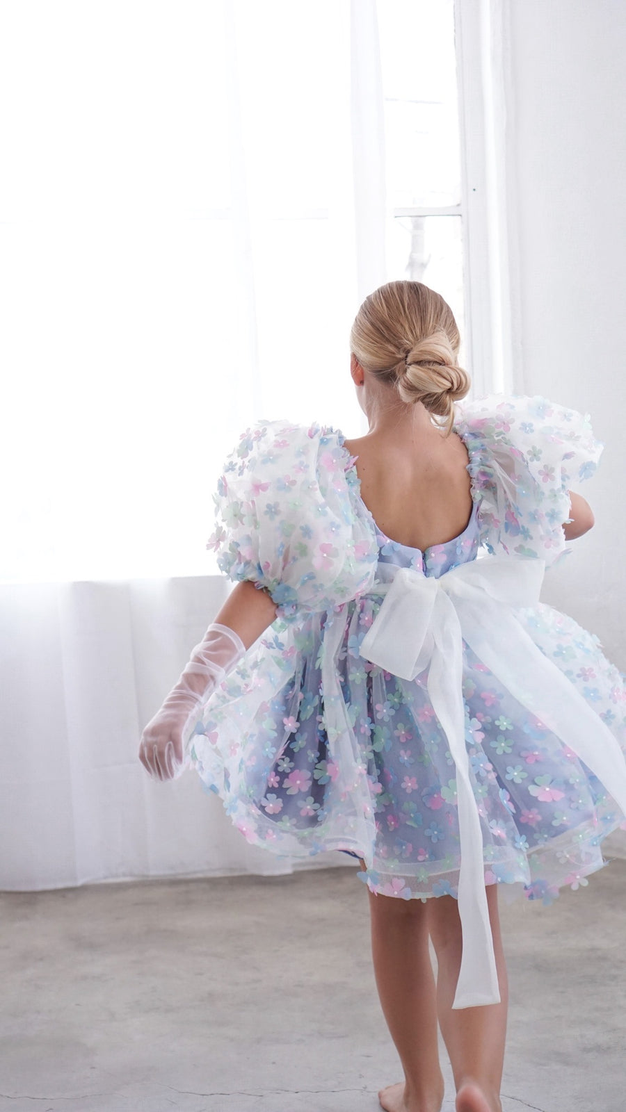 Jade 3D Floral Baby Doll Dress